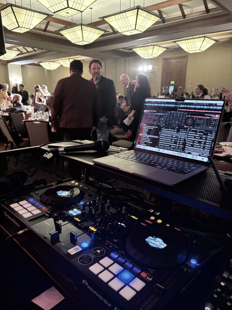 Behind the booth